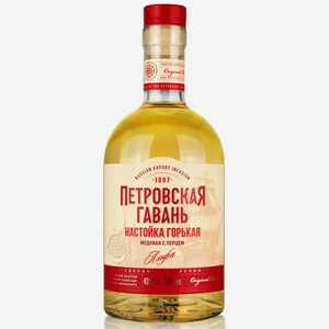 Настойка горькая ПЕТРОВСКАЯ ГАВАНЬ МЕДОВАЯ С ПЕРЦЕМ 40% 0,5Л, ,