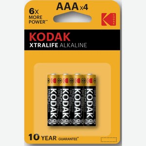 Элементы питания KODAK XTRALIFE ALCALINE AAA-4ШТ БЛИСТЕР,