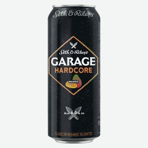 Пивной напиток SETH AND RILEY S GARAGE HARDCORE MANGO СВЕТЛ. ФИЛЬТР. ПАСТЕР. Ж/Б. 0,45Л