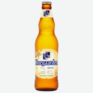 Пивной напиток HOEGAARDEN БЕЛОЕ СВЕТЛ. НЕФИЛЬТР. ПАСТЕР. СТ/Б. 0,44Л