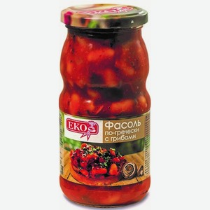 Фасоль Eko По-гречески С Грибами Ст/б. 510г, , ,