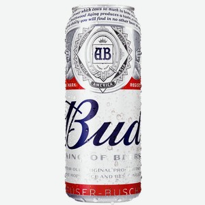 Пиво Bud Светл. Фильтр. Пастер. Ж/б. 0,45л