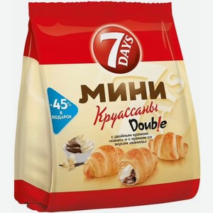 Мини круассаны 7DAYS С КРЕМОМ КАКАО-ВАНИЛЬ 105Г, , ,