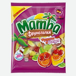 Мармелад жевательный MAMBA ФРУКТЫ И ЙОГУРТ 72Г, , ,