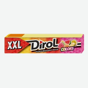 Жевательная резинка DIROL COLORS XXL АССОРТИ ФРУКТОВЫХ ВКУСОВ 19Г, , ,