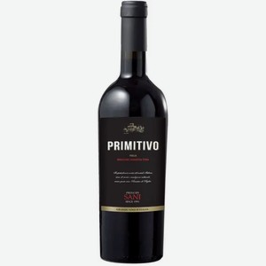 Вино сортовое ординарное САНИ ПРИМИТИВО ПРИНЧИПИ 8,5-15% КР. П/СУХ. 0,75Л