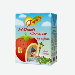 Коктейль молочный ДАРИНКА КЛУБНИКА 2,5% ТУ 200Г, , ,