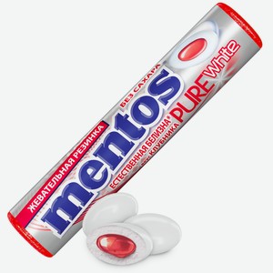 Жевательная резинка MENTOS PURE WHITE НЕЖНАЯ КЛУБНИКА 15,5Г, , ,
