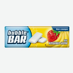 Жевательная резинка BUBBLE BAR КЛУБНИКА БАНАН 13,2Г, , ,