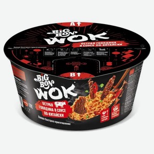 Лапша Bigbon Wok Острая Говядина В Соусе По-китайски Ту 85г, , ,
