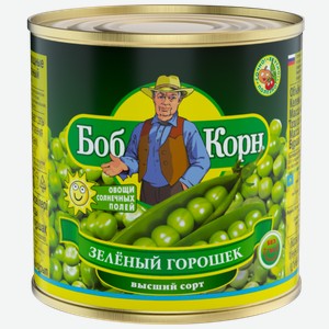 Горошек зеленый БОБ КОРН В/С ГОСТ Ж/Б. 400Г, , ,