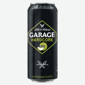 Пивной напиток SETH AND RILEY S GARAGE HARDCORE MELON СВЕТЛ. ФИЛЬТР. ПАСТЕР. Ж/Б. 0,45Л