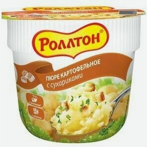 Пюре картофельное РОЛЛТОН С СУХАРИКАМИ СТАКАН 40Г, , ,