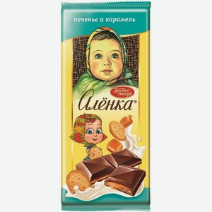 Шоколад Аленка С Печеньем И Молочно-карамельной Начинкой Красный Октябрь 87г, , ,