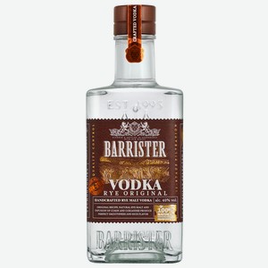 Водка особая БАРРИСТЕР РЖАНАЯ ОРИГИНАЛЬНАЯ 40% 0,5Л, ,