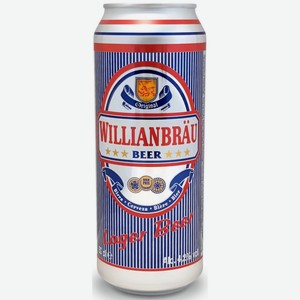 Пиво имп. WILLIANBRAU PREMIUM LAGER СВЕТЛ. ФИЛЬТР. ПАСТЕР. Ж/Б. 0,5Л