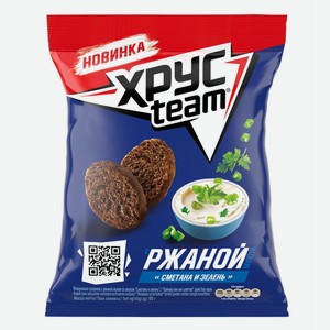 Сухарики Хрусteam Ржаной Сметана И Зелень 60г, , ,