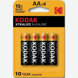 Элементы питания KODAK XTRALIFE ALKALINE AA-4ШТ БЛИСТЕР,