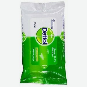 Влажные салфетки DETTOL АНТИБАКТЕРИАЛЬНЫЕ ДЛЯ РУК 10ШТ, , ,