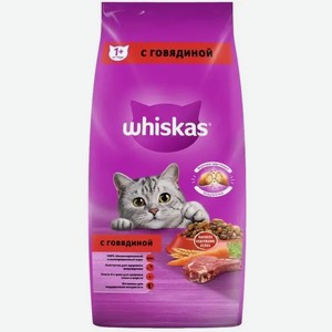 Корм сухой для кошек WHISKAS ВКУСНЫЕ ПОДУШЕЧКИ ПАШТЕТ С ГОВЯДИНОЙ 350Г, , ,