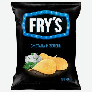 Чипсы Fry’s Сметана С Зеленью 70г, , ,