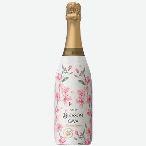 Вино игристое выдержанное КАВА БЛОССОМ 8,5-13,5% БЕЛ. БРЮТ 0,75Л