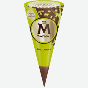 Мороженое сливочное рожок МАГНАТ ФИСТАШКА С ШОКОЛАДОМ ТУ 72Г, , ,