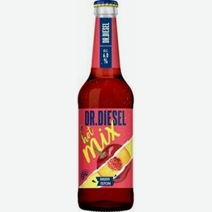 Пивной напиток DR. DIESEL HOT MIX ВИШНЯ И ПЕРСИК СВЕТЛ. ФИЛЬТР. ПАСТЕР. СТ/Б. 0,45Л, ,