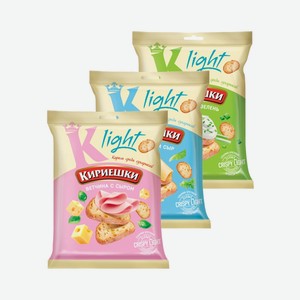 Сухарики Кириешки Light в ассортименте 33гр ОТ 4ШТ
