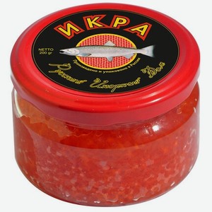 Икра Русский Икорный Дом, Икра лососевая зернистая (горбуша), в стеклянной банке,