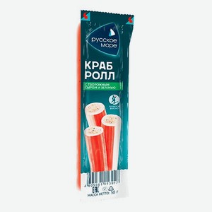 Палочка Крабовая Краб-ролл С Творожным Сыром И Зеленью Охл. Пастер. Крабия 50гр