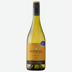 Вино белое Sunrise Chardonnay полусухое 12%, 0.75 л (Concha y Toro)