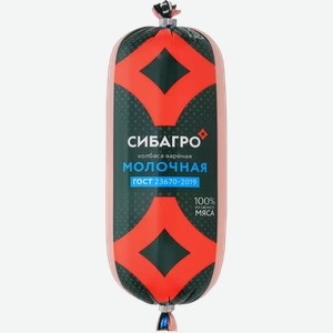 Колбаса вареная СИБАГРО МОЛОЧНАЯ ГОСТ 450Г, , ,