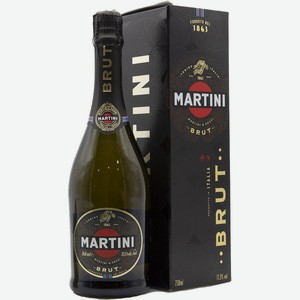 Вино  Мартини  Брют, в подарочной коробке, 750 мл, Игристое-белое, Сухое