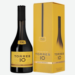 Бренди Torres 10 Gran Reserva в подарочной упаковке 0.7 л.