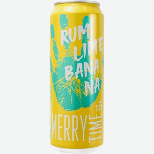 Напиток слабоалкогольный Merry time cocktail with rum and lime & banana flavour 430мл