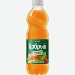 Сок  Добрый  Яблоко-Персик, напиток сокосодержащий, в пластиковой бутылке, 1470 мл