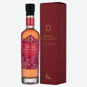 Настойка ягодная сладкая Онегин Gourmet Грейпфрут в подарочной упаковке 0.05 л.