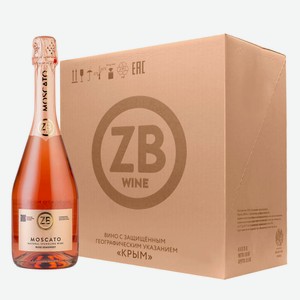 Вино игристое розовое полусладкое ZB Moscato Rose Semisweet (6 шт.) 0.75 л