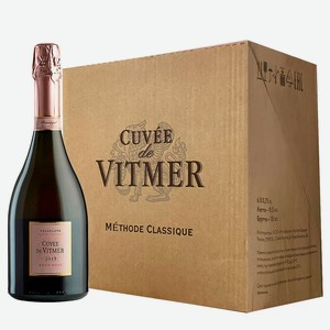 Вино коллекционное игристое розовое брют Cuvee de Vitmer Rose Brut 2019 (6 шт.) 0.75 л
