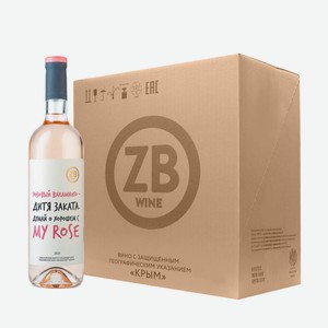 Вино тихое розовое сухое ZB Wine ROSE  Розовый Вхламинго...  2021 (6 шт.) 0.75 л