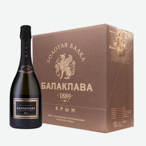 Вино игристое белое «Балаклава» Брют Шардоне (6 шт.) 0.75 л