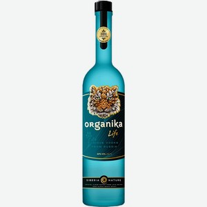 Водка  Органика  Лайф, бирюзовая бутылка, 700 мл