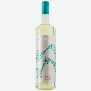 Вино сортовое ординарное АЛЕГРАТЕ АЛЬБА 8,5-15% БЕЛ. П/СЛ. 0,75Л, 0,75
