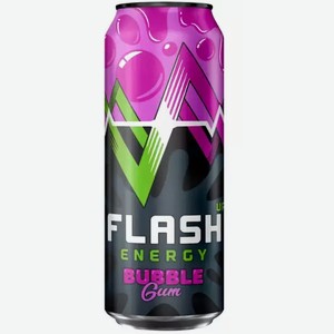 Энергетический напиток FLASH UP ENERGY BUBBLE GUM Ж/Б. 0,45Л, 0,45