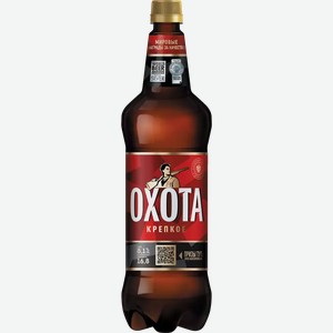 Пиво Охота Крепкое Светл. Фильтр. Пастер. Пэт 1,25л, 1,25