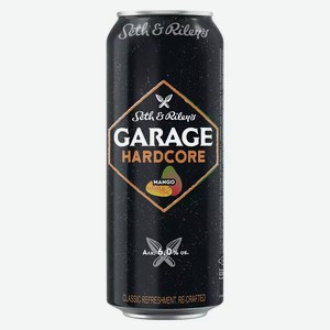 Пивной напиток SETH AND RILEY S GARAGE HARDCORE MANGO СВЕТЛ. ФИЛЬТР. ПАСТЕР. Ж/Б. 0,45Л, 0,45