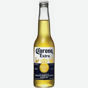 Пивной напиток имп. CORONA EXTRA 4,6% СВЕТЛ. ФИЛЬТР. ПАСТЕР. СТ/Б. 0,33Л, 0,33