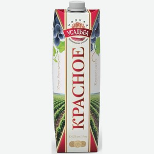 Вино Родная Усадьба 10-12% Кр. Сух. Т/пак. 1л, 1