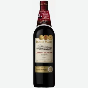 Вино сортовое ординарное РОШ МАЗЕ КАБЕРНЕ СОВИНЬОН 8,5-15% КР. П/СУХ. 0,75Л, 0,75
